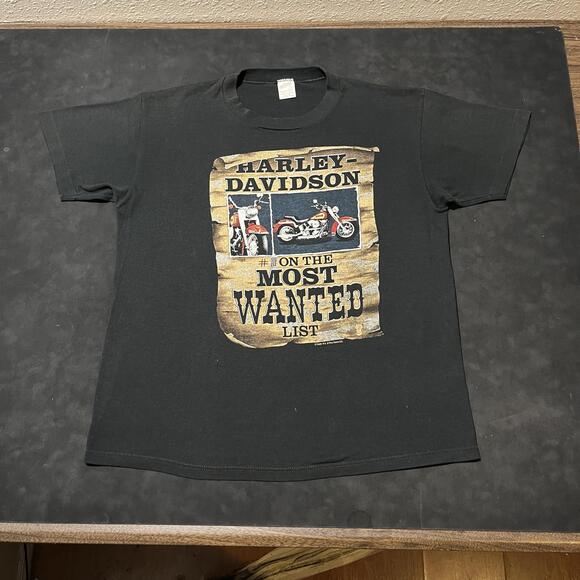 Sportswear Other - Vintage Harley Davidson Shirt Wanted Posted Large USA Berlin PA 80s 3D Emblem